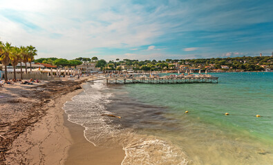 Garoupe Beach on Cap d'Antibes. Plage de la Garoupe.