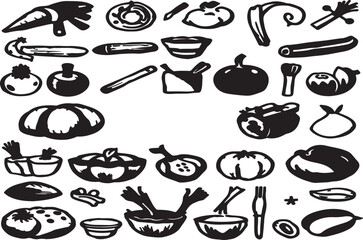 Set of Food icons and vegetables