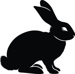 Black silhouette of a rabbit