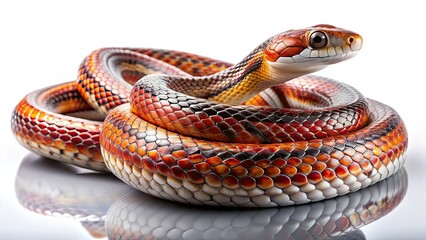 Fototapeta premium King Rat Snake Low Light, Isolated White Background, Photorealistic
