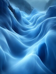 Obraz premium Abstract glacial valley, blue ice, flowing texture.