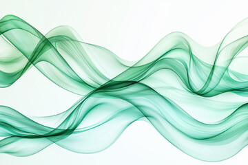 Fototapeta premium Eco-inspired abstract pattern with flowing green waves creating a tranquil atmosphere in a minimalist design