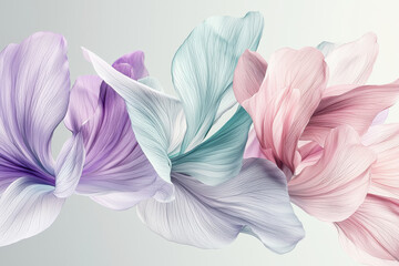 Flowing abstract floral design in soft pastel tones creating a serene atmosphere and a sense of movement