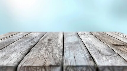 Scandinavianstyle wood table with light grain, blurred minimalist backdrop, calm and modern