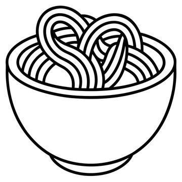 recommend clip art: Noodle Bowl Line Illustration