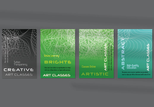 Flyer Layout with Curvy Lines on Bright Gradient Glow