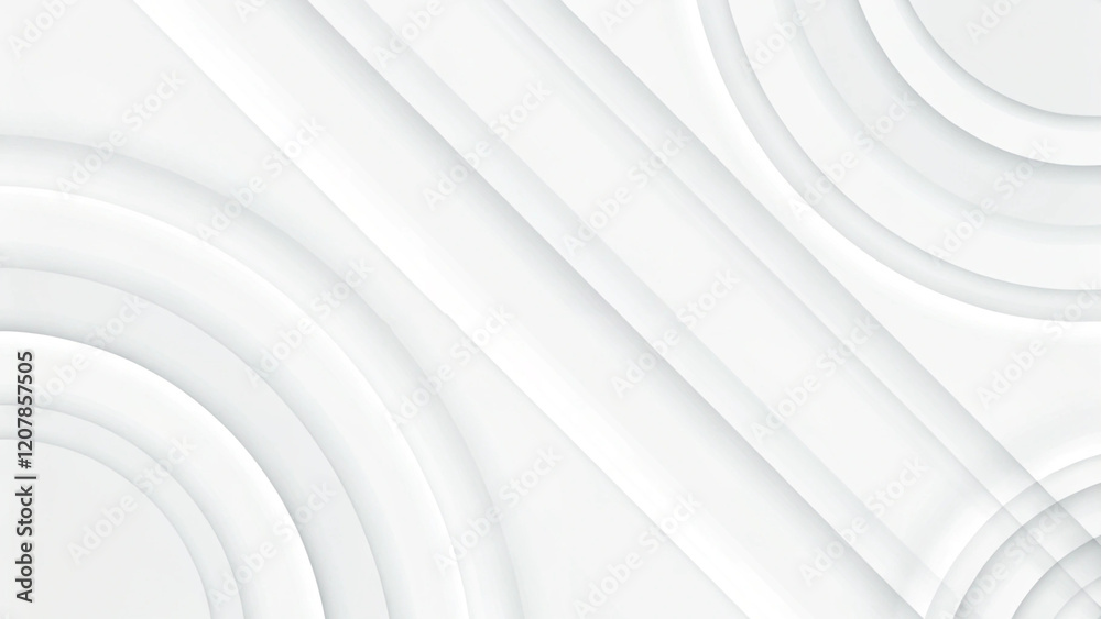Poster 3d white geometric abstract background overlap layer on bright space with waves decoration. Minimalist modern graphic design element cutout style concept for banner, flyer, card, or brochure cover