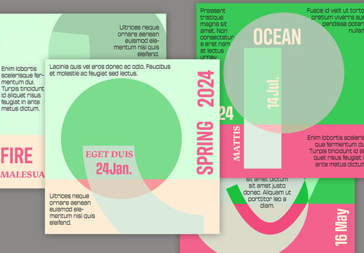 Social Media Square Post Layout Simple Overlapping Geometrical Shapes Light Color