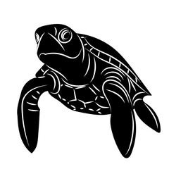 turtle walking black silhouette vector