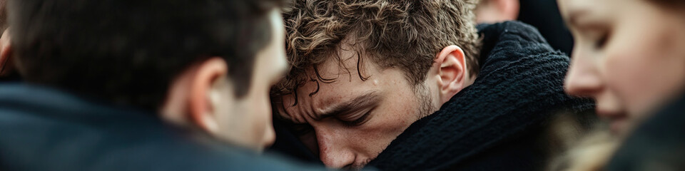 Naklejka premium Close-up Photograph of a Man Receiving Comfort