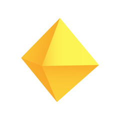 Octahedron vector illustration on a white background with a gradient for games, icons, packaging designs, logo, mobile, ui, web. Platonic solid.