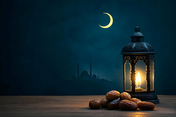 Night Lantern Dates Islamic Illustration