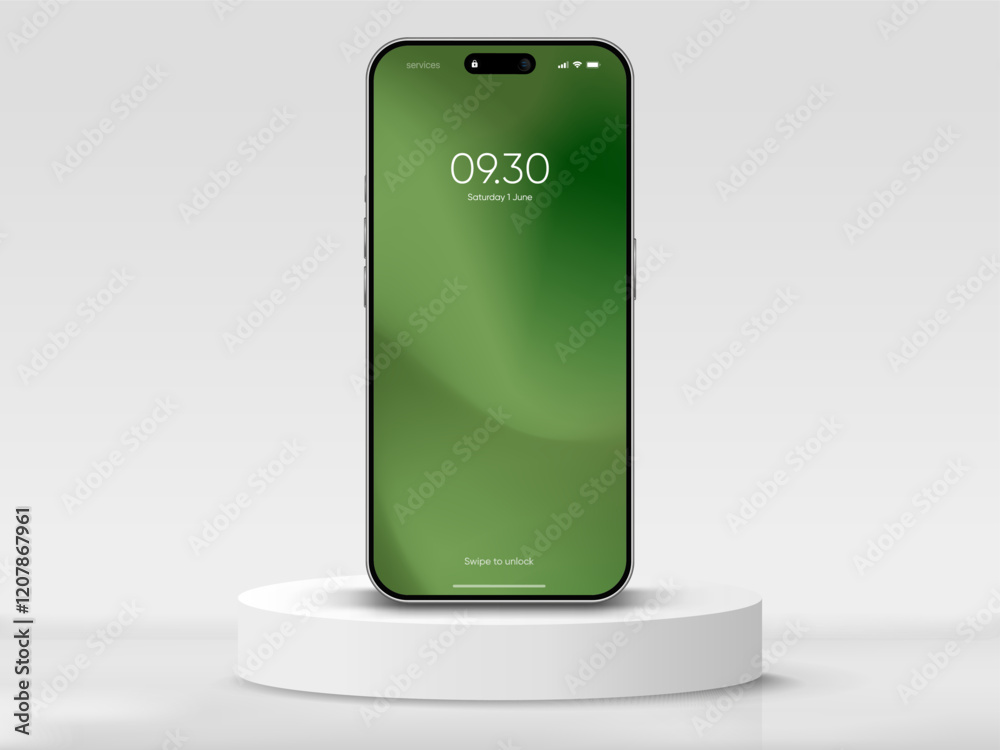 Poster realistic smartphone mockup. mobile phone vector with isolated on white background. device front vie