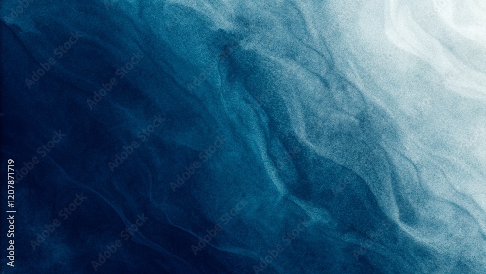 Poster abstract watercolor paint background by gradient deep blue color with liquid fluid grunge texture fo