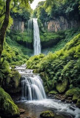 Obraz premium Waterfall Nature Outdoors Landscape Calm Peaceful Discovery