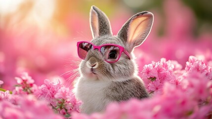 Cool Bunny in Pink Paradise