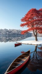 Obraz premium Lake Tree Outdoors Landscape Calm Peaceful Discovery
