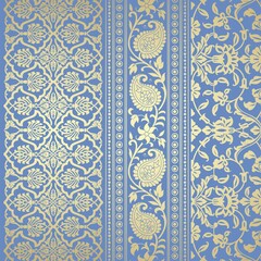 wedding card design, traditional paisley floral pattern , royal India	