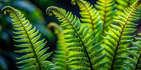 Low Light Bracken Fern Shoots - Close Up Photography