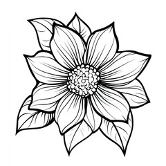 Obraz premium Simple Flower Coloring Pages Fun Illustrations for Kids and Adults