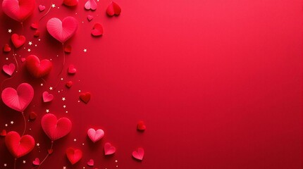 Obraz premium Happy Valentines day celebration background, pink background with hearts