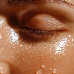 Fototapeta premium Female skin close-up showing gentle exfoliation on a fresh, smooth surface 