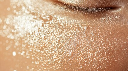 Fototapeta premium Female skin close-up showing gentle exfoliation on a fresh, smooth surface