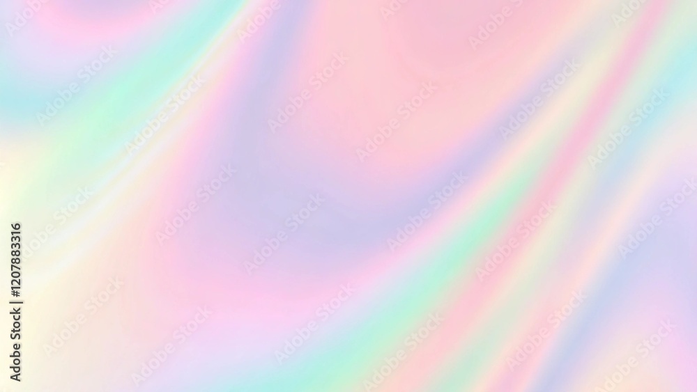 Poster Horizontal abstract pastel holographic texture design for pattern and background, iridescent dreamy shimmer effect backdrop with soft colorful gradient ideal for modern digital visuals
