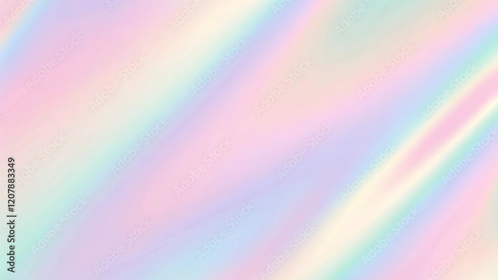 Aufkleber Horizontal abstract pastel holographic texture design for pattern and background, iridescent dreamy shimmer effect backdrop with soft colorful gradient ideal for modern digital visuals