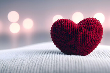 Fototapeta premium Red Knit Heart Illustration