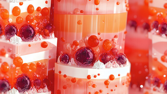 a close up of a cake with many different colored candis