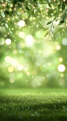 Obraz premium Green Nature Background Grassy Field