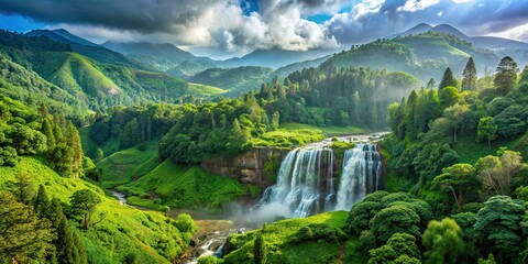 Lush Pykara Waterfall, Nilgiri Mountains, Ooty, Scenic Valley