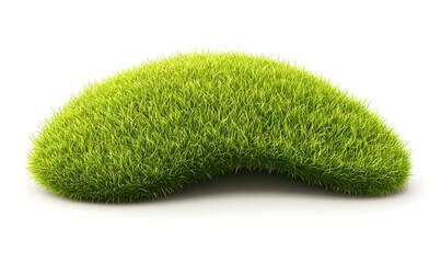 Lush green grass tuft, isolated, white background, nature, design element (2)