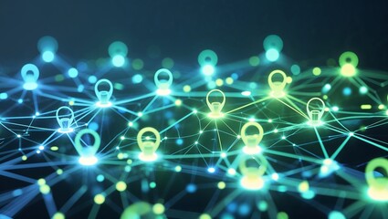 Abstract Corporate Network Interconnected Web Representing Digital Business Growth