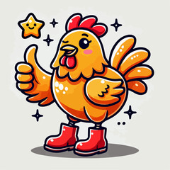 rooster with thumb style