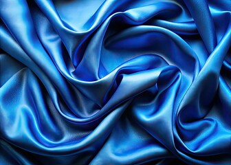 Fototapeta premium Luxurious Blue Silk Texture Macro Photography