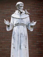 Saint Francis Statue with Bird on Shoulder