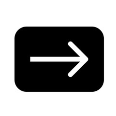 Rightward pointing arrow symbol inside a square box. Flow. Efficiency. Right arrow symbol for quick guidance. Ideal for instructions. Navigation icon for websites and apps.    © OS