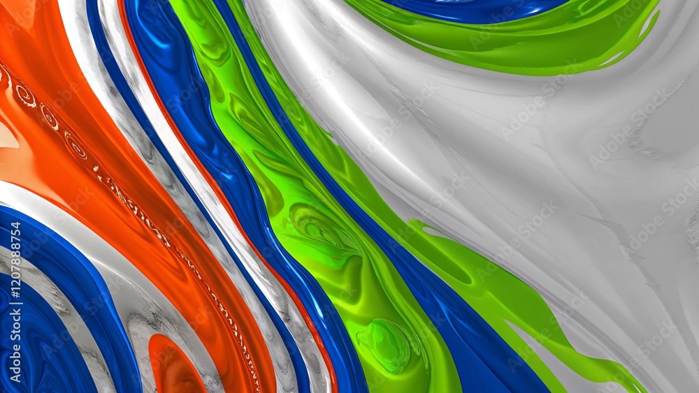 Poster Modern colorful flow poster. Wave liquid shape color paint. Art design for your design project. Abstract dynamic background, vibrant motion fluid, digital wave blend for creative artwork visuals