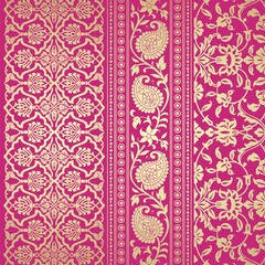 wedding card design, traditional paisley floral pattern , royal India	