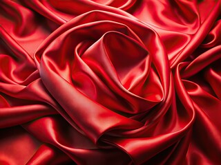 Obraz premium Luxurious Red Satin Fabric Background, High Depth of Field