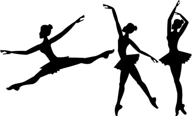 Vector people. Ballet dancers icon. Silhouette of a ballerina. A graceful ballerina dances classical ballet. Vector illustration isolated