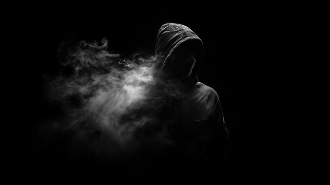 Mysterious Figure Shrouded in Smoke