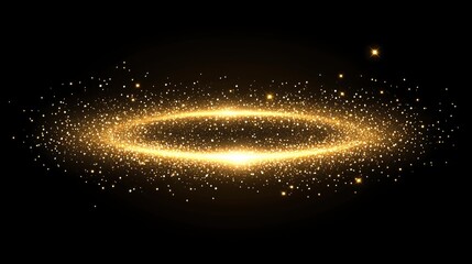 Obraz premium Gold Glitter Texture Isolated On Black. Amber Particles Color. Celebratory Background. Golden Explosion Of Confetti. Design Element. Digitally 