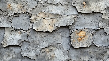Fototapeta premium Weathered concrete wall showcasing peeling layers and texture, highlighting urban decay and character