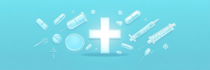 Fototapeta premium A sleek minimalist illustration depicting a medical professional, perfect for a LinkedIn cover. Emphasizes compassion, expertise, and dedication in healthcare services. 