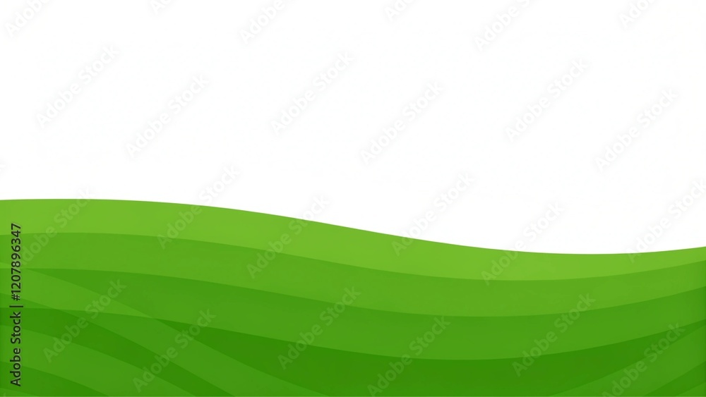 Poster Simple green background. Modern wavy background style, abstract texture design backdrop for banner or presentation with smooth lines and fresh color theme, suitable for digital projects