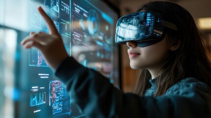 A university student using a virtual lab platform to conduct real-time chemistry experiments.