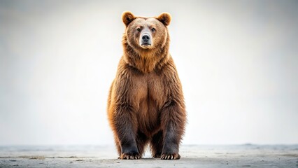 Fototapeta premium Majestic Brown Bear Standing, Vintage Wildlife Photography